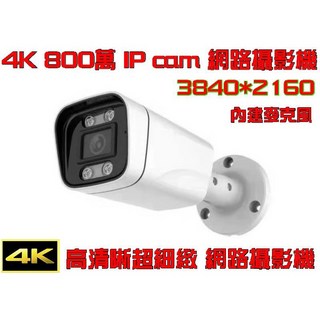 4K超高清網路攝影機 POE供電 800萬像素 IP cam 高畫質3840*2160 視訊會議 網路直播, 2.8mm 雙光燈板攝影機, 2.8mm 雙光燈板攝影機