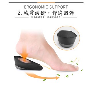 老兵牛仔 BD-001 隱形內增高矽膠墊 - 彈力耐拉個性款, 1個, 半墊（1.5cm)