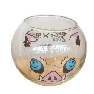 귀멸의 칼날 x 도쿄돔시티 놀이공원 콜라보 굿즈 이노스케 유리컵 물컵, 1개, 컵