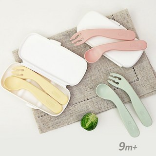 에디슨 스스로 에디슨수저포크 세트 실리콘스푼 자기주도스푼 유아수저세트, 1개, 설명참조, 민트