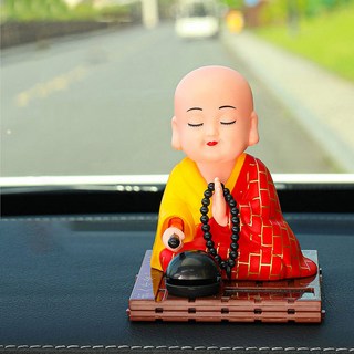 목탁 목탁치는 스님 약사여래불 불경 자동차용 태양열 불상 삼존불 2369, 빨강스님 대형