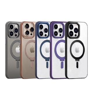 iPhone 360度旋轉磁吸手機殼 霧面防摔保護殼 多角度支架