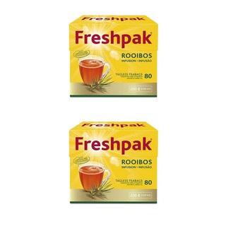 프레쉬팩 퓨어 루이보스 티백 80개입 2팩 Freshpak Pure Rooibos Tea 80 Tagless Bags Pure Premium Rooibos and No Rooib, 2개