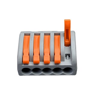 快速接線器端子組：免工具接線，安全分線，適用水電工程與DIY電線連接, 1個, 按壓式快速端子 5孔