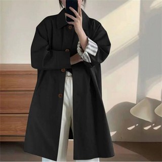 708090 봄 트렌치코트 여성 심플 작은 키 미디 코트