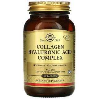 Solgar 콜라겐 히알루론산 복합체 30정 비타민 C 콘드로이틴 설페이트, 1개