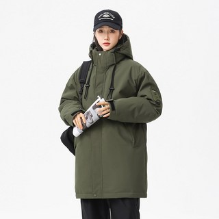 Wiseha 남녀 공용 야상 기모 롱 패딩