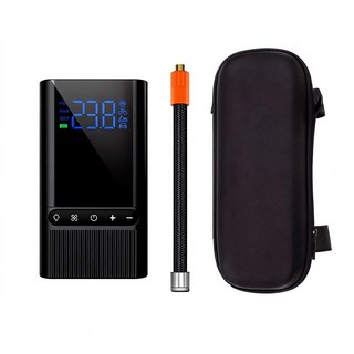 電動打氣筒自行車籃球充氣泵，Type-C充電車用打氣機，車用電動打氣機, 5200毫安充氣泵-黑 至尊版(带收纳盒, 1個