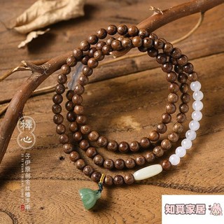 【台灣出貨】 藝文古風藝黑檀木6mm手鍊女復古藝文情侶金絲檀木質佛珠手串男, 【釋心】雞翅木,6mm, 1個