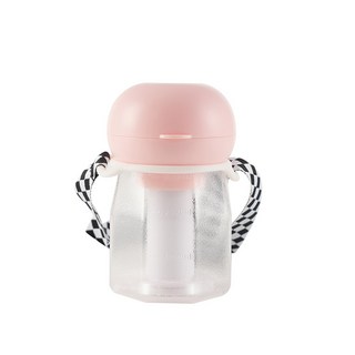 휴대용 강아지스탠드물병 반려견 물병 반려동물 마시는 소형견 강아지 제품 여행 공급기 야외 고양이 그릇 디펜서, 투인원 멜빵스타일 핑크 300ml 멜빵 캐주얼백 내장, 1개