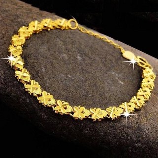 幸運草造型純金手鍊 閃耀金屬光澤 女款