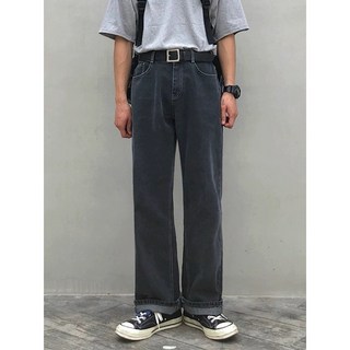Tasteful_tw 韓國水洗仿舊寬版牛仔闊腿褲 (2色)