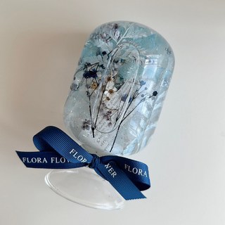 Floraflower 水晶球浮游花 - 星辰藍 夜燈 質感禮物 乾燥花 生日 情人節 母親節 畢業 紀念, 不加購燈底座