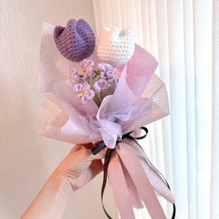 有感選物 手工針織畢業 母親節花束, B3.鬱金香-月影紫語, 1件