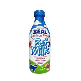 ZEAL寵物鮮奶，無乳糖，草飼牛乳，狗狗專用，380ml, 1L, 1個