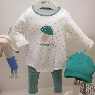 아가방 60% 가을 베이비페어! 컬러이쁨 소재좋음 유아 바디수트 상하세트 + 모자도 같이 드려요 신생아 백일 옷이 말리지 않는 슈트형 상하복 아주 좋아요!