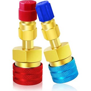 자동차냉매 자동차에어컨가스충전 자동차에어컨냉매 하이 사이드 퀵 커플러 어댑터 키트 R1234YF to R134A 변환 커넥터 AC 냉매 충전 호스용 2 개, 2개