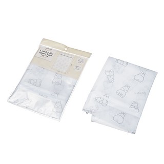 USAGi 小熊圖案洗衣網 正方形洗衣袋 精細網眼護衣物 防散落拉鍊設計, 白色, 1個