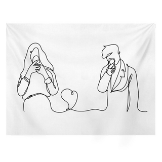 우아한클릭 일러스트 드로잉 패브릭포스터 천 가리개커튼 소형 대형 특대형, A-06(GT1937)