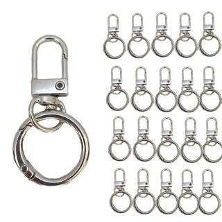 열쇠키링 열쇠고리 20개입, 1세트, 원터치 고리 실버