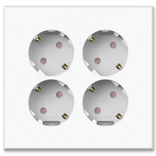 WONHA TI1 接地45度4孔插座, 1個