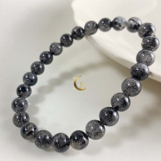 黑髮晶手鍊 8mm 半盆滿髮