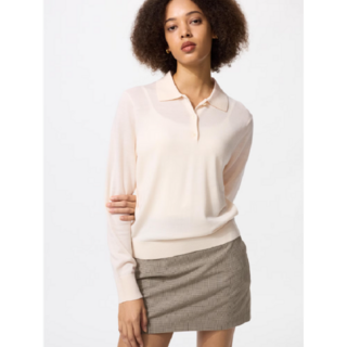유니클로 여성 극세 메리노울 폴로넥 머신 워셔블 메리노폴로스웨터 내추럴 478333