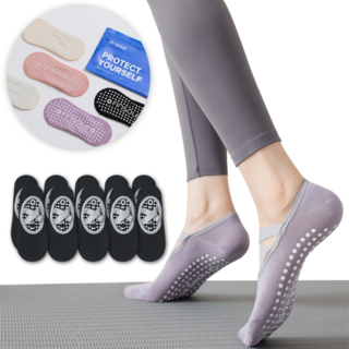 핀솔 논슬립 여성 필라테스 양말 스포츠 여자 요가 5종세트