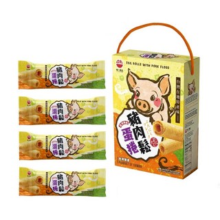 味一食品 豬肉鬆蛋捲禮盒 40gx4包/盒 (台灣伴手禮 酥脆蛋捲 獨立包裝 無添加), 160g, 1盒