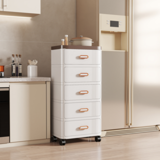 홈위시 접이식 고급 서랍장 이동식 다용도 수납장 거실 수납함, 화이트, 5단