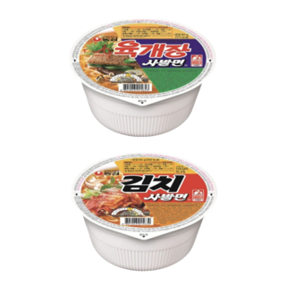 농심 육개장사발면 86g X 6개 + 김치사발면 86g X 6개, 1팩