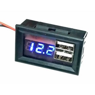 12V蓄電池電壓電量表 有QC快充USB 擺攤/設備 電池/鉛酸電瓶電壓電量表, 1個
