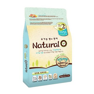 네츄럴오 인도어캣 헤어볼 고양이사료, 1개, 1kg