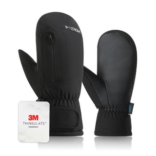 뮤롬 방수 방한 스키보드 벙어리장갑 3M-200, 블랙, 1개