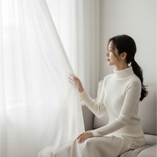 해움창 국내생산 비침없는 차르르 나비주름 쉬폰커튼