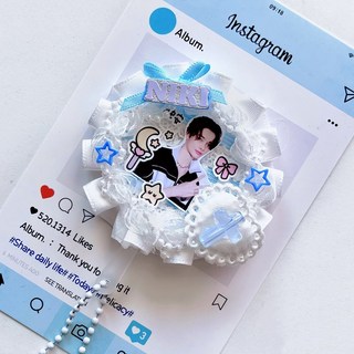 台灣出貨 迷你應援扇成品 自制ENHYPEN西村力NIKI迷你鑰匙扣 NCT吊飾, 1個, 款式一（鏈子款）