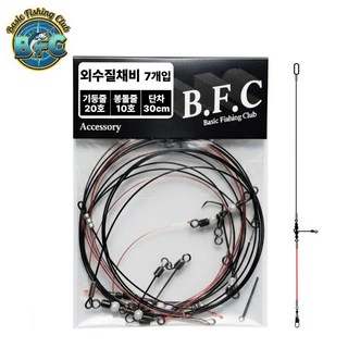 비에프씨 외수질 수제 생미끼 채비 기둥줄, 1세트, 7개입