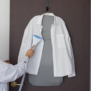 메이크마인 핸드스팀 다리미 옷걸이 거치대 폴더 다림질매트 + 도어 후크, 클래식 그레이