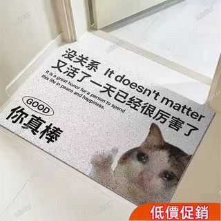 大促特惠 腳踏墊 入戶腳墊 家用新款pvc地墊貓入戶門腳墊活著回來就行防滑加厚自由剪裁 卡通动漫 纯色411, 1個, 愛因斯坦,純白小樣20*30