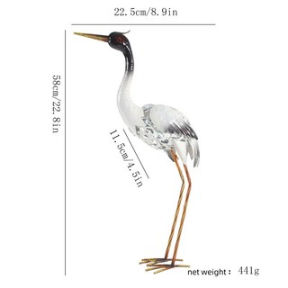 白鷺丹頂仙鶴玻璃鋼雕塑，別墅庭院水池擺件, 白色