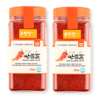 25년 국내산 단양 세척 청결 햇 고춧가루 (순한맛), 2개, 200g