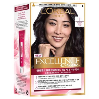 L'OREAL PARiS 巴黎萊雅 優媚霜染髮霜, 1個, 自然黑