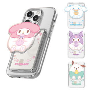갤럭시A16(A166) 쿠로미 헬로키티 시나모롤 포차코 마이멜로디 스마트톡+슬라이드 카드지갑+투명케이스