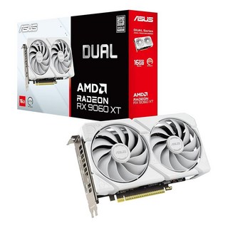 ASUS Dual Radeon RX 9060 XT 16GB GDDR6 화이트 에디션 (PCIe 5.0 16gB GDDR6 HDMI 2.1b 디스플레이 포트 2.1a 2., Dual Fans, RX9060XT|16GB|White