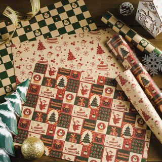 아크배라 크리스마스 포장지 선물 포장 3종, 1세트, 3번