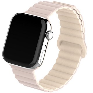 영스피플 애플워치 호환 마그네틱 실리콘 스트랩 11 10 9 8 7 se2 3 밴드 40 41 44 45 49, 38/40/41mm, 핑크스타라이트, 1개