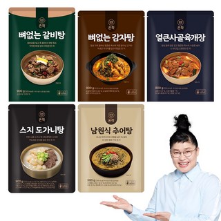 [온작]이영자 뼈없는 갈비탕+감자탕+육개장+스지 도가니탕+추어탕, 4300g, 1개