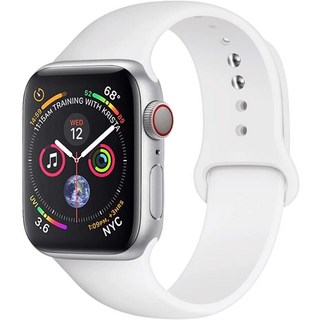 Fegwilde 애플워치 호환 실리콘 원버튼 소프트 스포츠 밴드 스트랩 11 10 9 8 3 46/49/45/44/42/41/40/38mm 울트라1/2/3 SE1/2/3 밴드, 하얀색