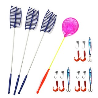 빙어 송어 산천어채비 3인세트 채비3+견지대3+얼음뜰채1 3인가족세트, 송어산천어채비3+견지대3+뜰채1_3인세트