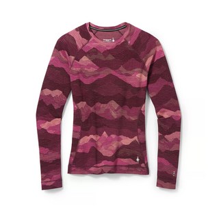 Smartwool 女款美麗諾羊毛長袖上衣，戶外運動保暖透氣舒適，山脈圖案時尚有型